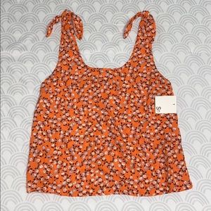 SO orange floral tank top